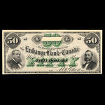 Canada, Exchange Bank of Canada, 50 dollars <br /> 2 janvier 1873