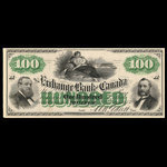 Canada, Exchange Bank of Canada, 100 dollars <br /> 2 janvier 1873
