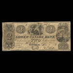 Canada, Lower Canada Bank, 2 dollars : 4 novembre 1837