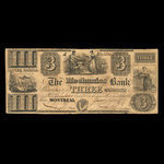 Canada, Mechanics Bank (The), 3 dollars <br /> 1 juin 1837