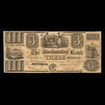 Canada, Mechanics Bank (The), 3 dollars : 1 juin 1837