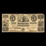 Canada, Mechanics Bank (The), 5 dollars <br /> 1 mai 1837