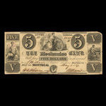 Canada, Mechanics Bank (The), 5 dollars : 1 mai 1837