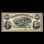 Canada, Merchants Bank of Canada (The), 20 dollars <br /> 1 août 1873