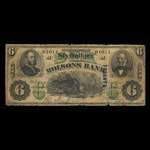 Canada, Molsons Bank, 6 dollars <br /> 5 novembre 1871
