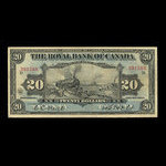 Canada, Banque Royale du Canada, 20 dollars <br /> 2 janvier 1913