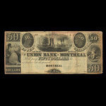 Canada, Union Bank of Montreal, 50 dollars <br /> décembre 1840