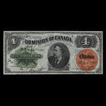 Canada, Dominion du Canada, 4 dollars <br /> 1 mai 1882