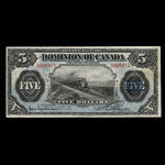 Canada, Dominion du Canada, 5 dollars <br /> 1 mai 1912