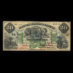 Canada, Gouvernement de l'Île-du-Prince-Édouard, 20 dollars <br /> 2 janvier 1872