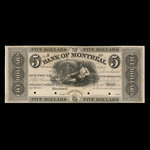 Canada, Banque de Montréal, 5 dollars <br /> 1839