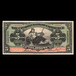 Barbade, Canadian Bank of Commerce, 5 dollars <br /> 2 janvier 1922