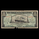 Dominique, Banque Royale du Canada, 5 dollars <br /> 2 janvier 1920