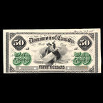 Canada, Dominion du Canada, 50 dollars <br /> 1 mai 1872