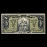 Canada, Banque d'Hochelaga, 5 dollars <br /> 2 janvier 1917