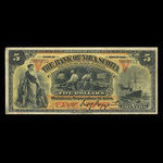 Canada, Banque Nouvelle-Écosse, 5 dollars <br /> 1 septembre 1908