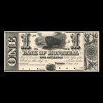 Canada, Banque de Montréal, 1 dollar <br /> 2 août 1844