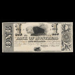 Canada, Banque de Montréal, 1 dollar <br /> 1 mai 1849