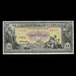 Canada, Canadian Bank of Commerce, 20 dollars <br /> 2 janvier 1917