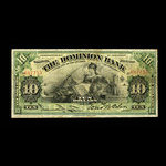 Canada, Dominion Bank, 10 dollars <br /> 3 janvier 1910