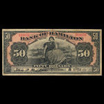 Canada, Bank of Hamilton, 50 dollars <br /> 1 juin 1914