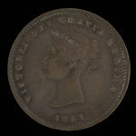 Canada, Banque de Montréal, 1/2 penny <br /> 1843