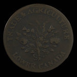 Canada, Banque de Montréal, 1 sou : 1838