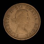 Canada, Élisabeth II, 1 cent <br /> 1962
