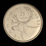 Canada, Élisabeth II, 25 cents <br /> 1962