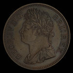 Grande-Bretagne, George IV, 1/100 dollar <br /> 1823