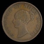 Canada, Province de la Nouvelle-Écosse, 1/2 penny <br /> 1843