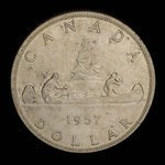 Canada, Élisabeth II, 1 dollar <br /> 1957