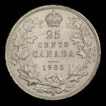 Canada, Édouard VII, 25 cents <br /> 1902