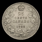 Canada, Édouard VII, 25 cents <br /> 1905