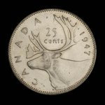 Canada, Georges VI, 25 cents <br /> 1947