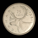 Canada, Élisabeth II, 25 cents <br /> 1961