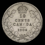 Canada, Édouard VII, 10 cents <br /> 1904