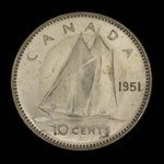 Canada, Georges VI, 10 cents <br /> 1951
