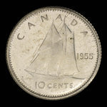 Canada, Élisabeth II, 10 cents <br /> 1955