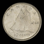 Canada, Élisabeth II, 10 cents <br /> 1960