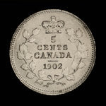 Canada, Édouard VII, 5 cents <br /> 1902