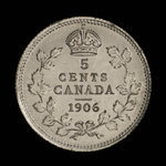Canada, Édouard VII, 5 cents <br /> 1906