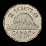 Canada, Georges VI, 5 cents <br /> 1949