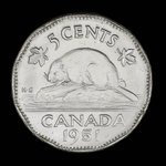 Canada, Georges VI, 5 cents <br /> 1951