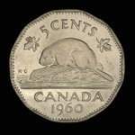 Canada, Élisabeth II, 5 cents <br /> 1960