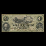Canada, Bank of Brantford, 4 dollars <br /> 1 novembre 1859