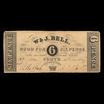 Canada, W. & J. Bell, 6 pence <br /> 15 novembre 1839