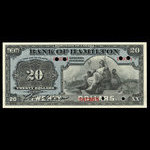 Canada, Bank of Hamilton, 20 dollars <br /> 1 juin 1909