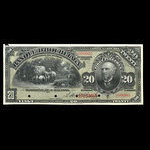 Canada, Banque d'Hochelaga, 20 piastres <br /> 2 mai 1898
