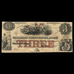 Canada, Farmer's Joint Stock Banking Co., 3 dollars <br /> 1 février 1849